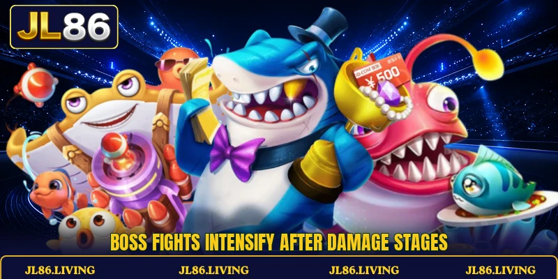 Boss fights intensify after damage stages Boss fights intensify after damage stages