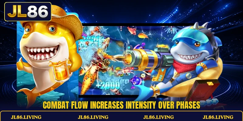 Combat flow increases intensity over phases Combat flow increases intensity over phases