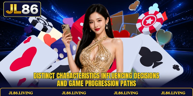 Distinct characteristics influencing decisions and game progression paths Distinct characteristics influencing decisions and game progression paths