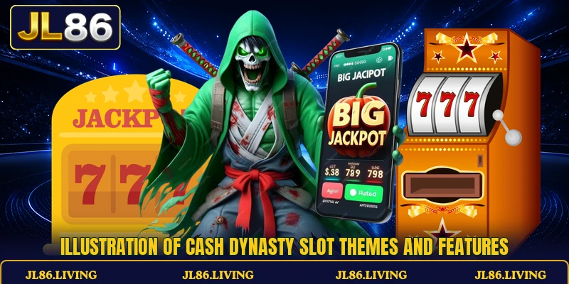 Illustration of Cash Dynasty slot themes and features
