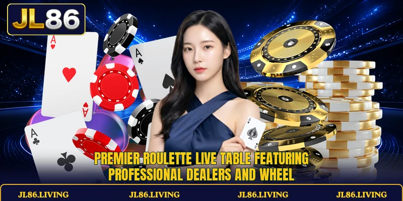 Premier Roulette live table featuring professional dealers and wheel Premier Roulette live table featuring professional dealers and wheel