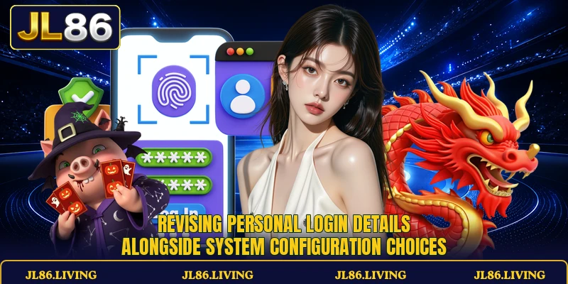 Revising personal login details alongside system configuration choices Revising personal login details alongside system configuration choices