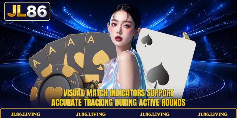 Visual match indicators support accurate tracking during active rounds Visual match indicators support accurate tracking during active rounds